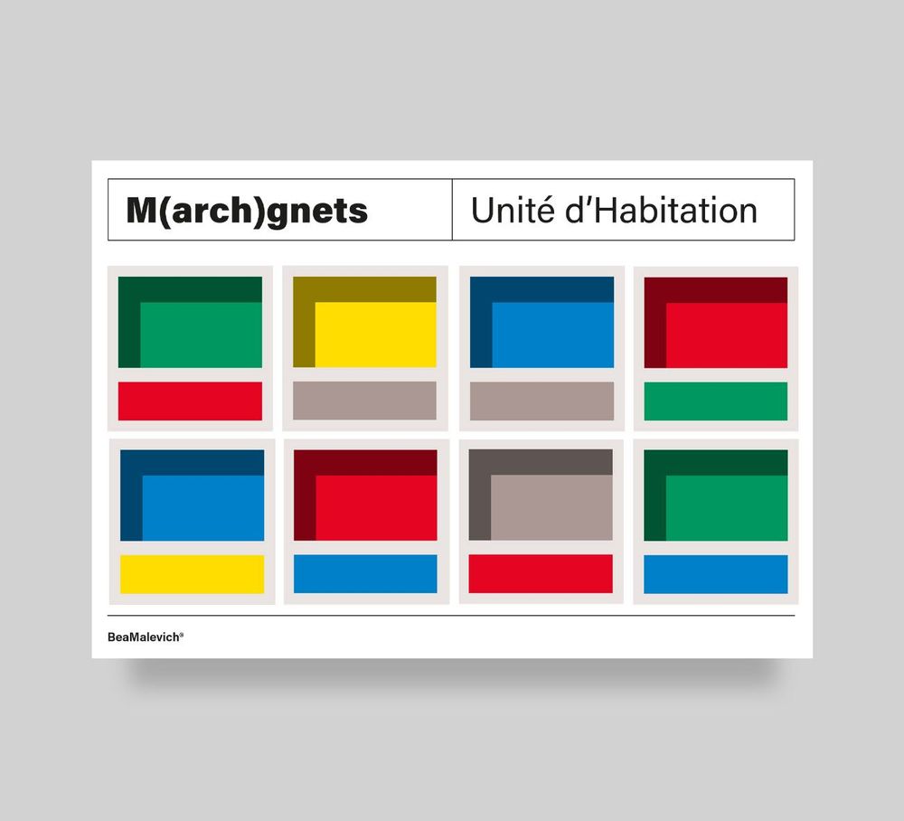 Decorative objects - Unité d'Habitation Façade Architecture Fridge Magnets - Pack of 8+8 - BEAMALEVICH