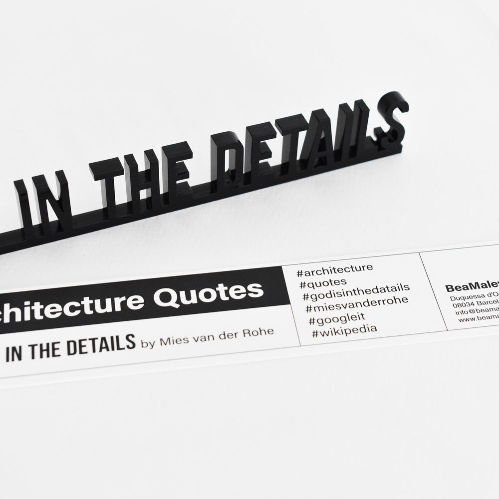 Decorative objects - God is in the Details 3D Architecture Decor Quote - Mies van der Rohe - BEAMALEVICH