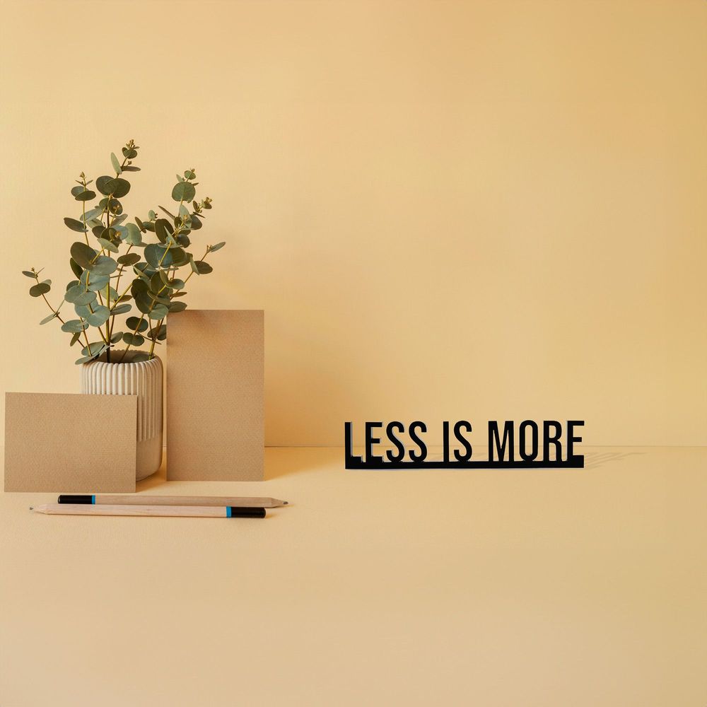 Decorative objects - Less Is More 3D Decorative Architecture Quote - Mies van der Rohe - BEAMALEVICH