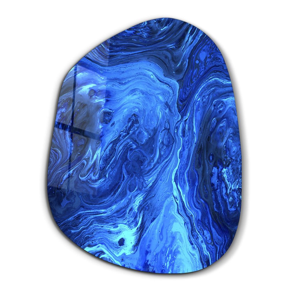 Other wall decoration - Blue Ink Amorphous Collection Glass Wall Art 88CMX68CM - ARTDESIGNA