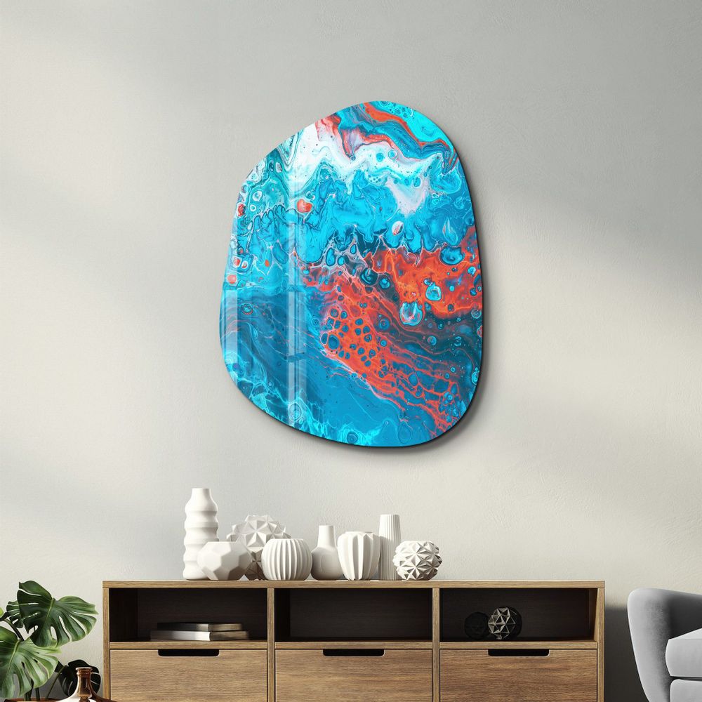 Other wall decoration - Lava in the Ocean Amorphous Collection Glass Wall Art 88CMX68CM - ARTDESIGNA