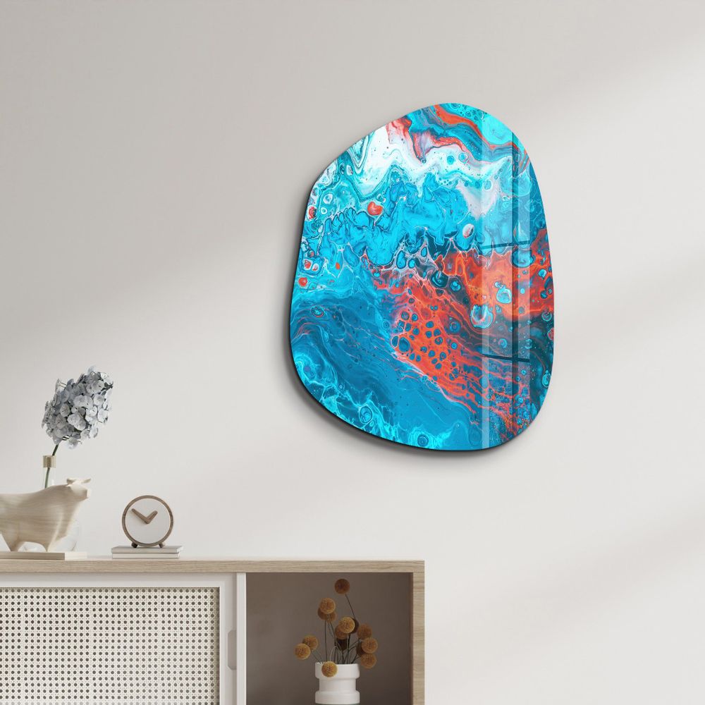 Other wall decoration - Lava in the Ocean Amorphous Collection Glass Wall Art 88CMX68CM - ARTDESIGNA