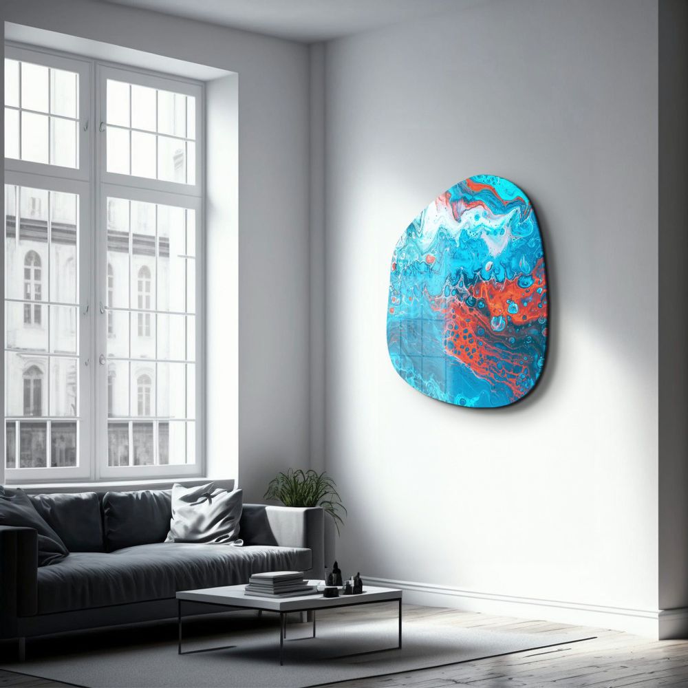 Other wall decoration - Lava in the Ocean Amorphous Collection Glass Wall Art 88CMX68CM - ARTDESIGNA