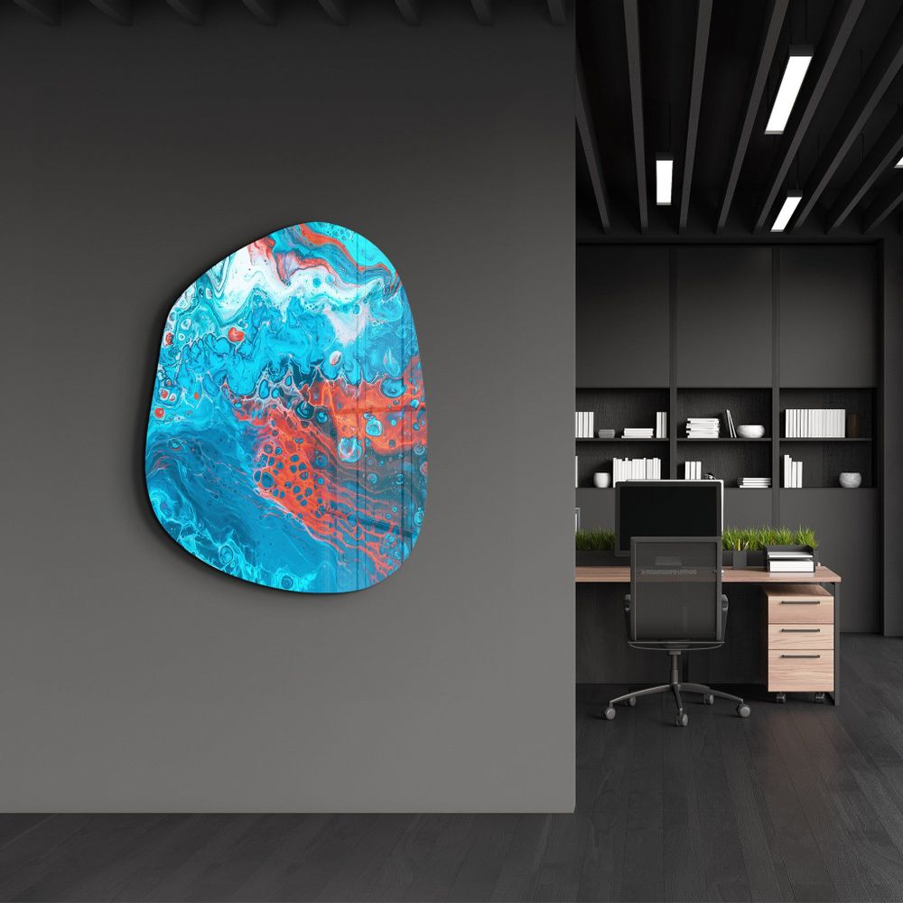 Other wall decoration - Lava in the Ocean Amorphous Collection Glass Wall Art 88CMX68CM - ARTDESIGNA
