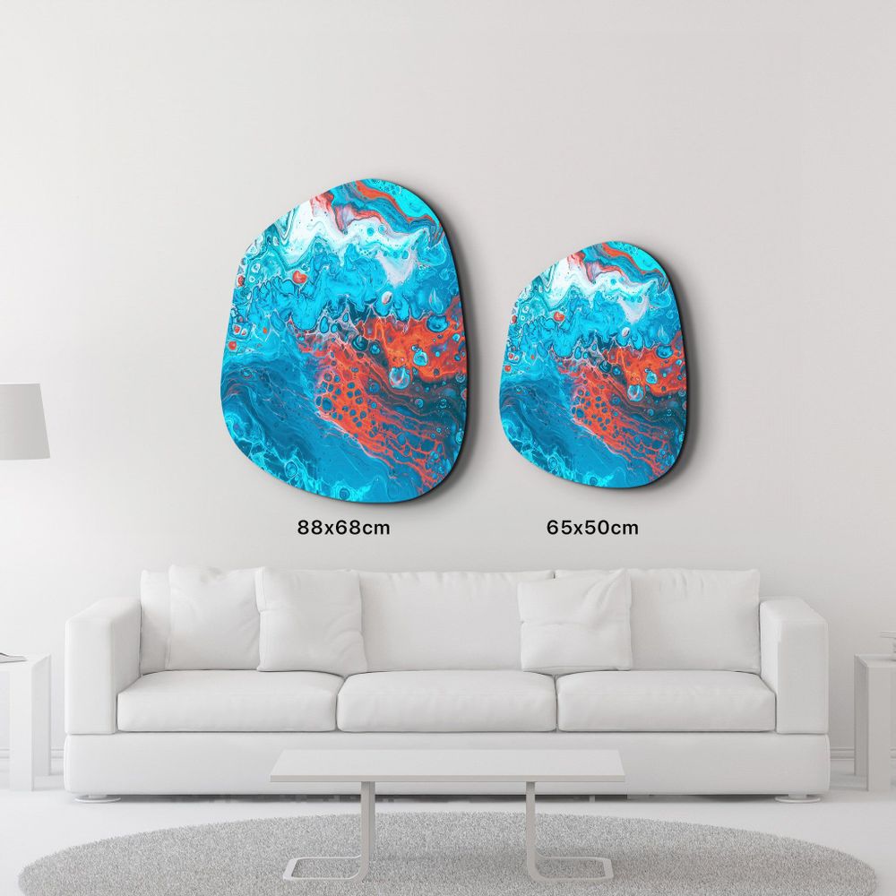 Other wall decoration - Lava in the Ocean Amorphous Collection Glass Wall Art 88CMX68CM - ARTDESIGNA