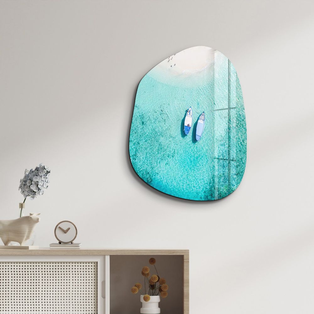 Other wall decoration - Maldives Amorphous Collection Glass Wall Art 88CMX68CM - ARTDESIGNA