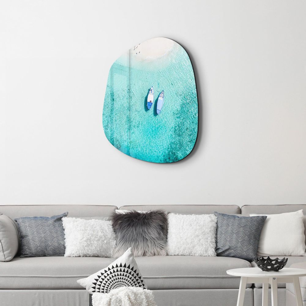 Other wall decoration - Maldives Amorphous Collection Glass Wall Art 88CMX68CM - ARTDESIGNA