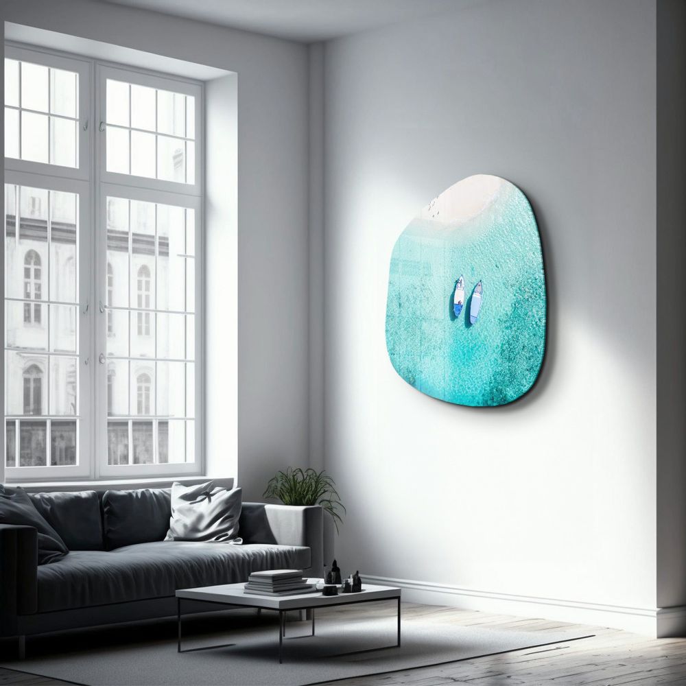 Other wall decoration - Maldives Amorphous Collection Glass Wall Art 88CMX68CM - ARTDESIGNA