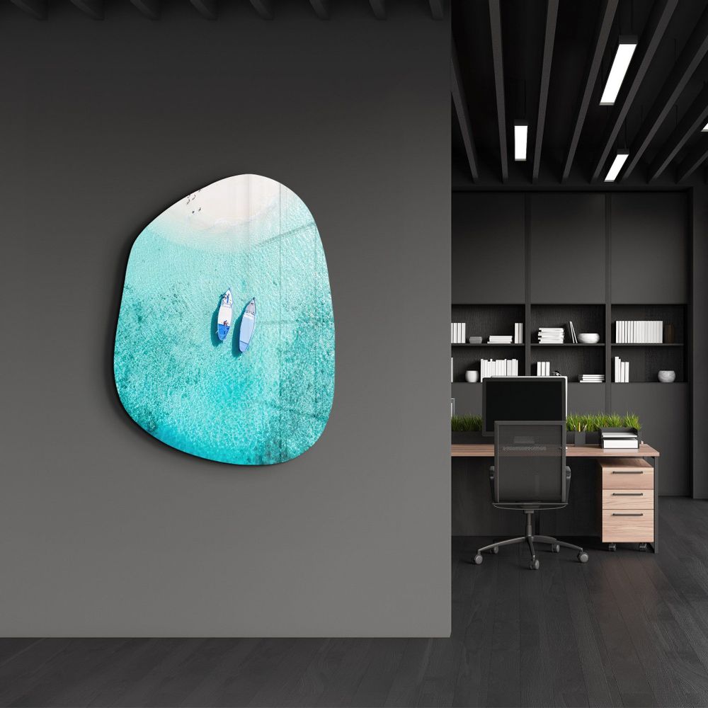 Other wall decoration - Maldives Amorphous Collection Glass Wall Art 88CMX68CM - ARTDESIGNA