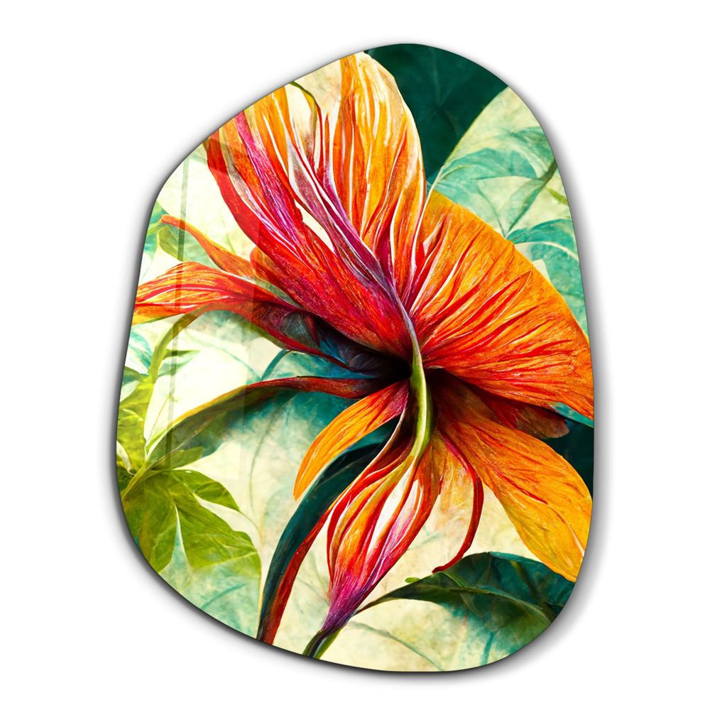 Autres décorations murales - Fleurs du jardin secret Décoration murale en verre de la collection Amorphe 88CMX68CM - ARTDESIGNA