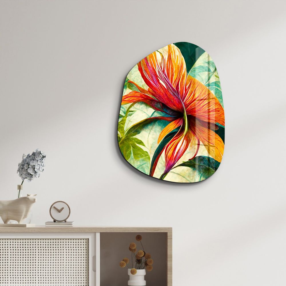 Autres décorations murales - Fleurs du jardin secret Décoration murale en verre de la collection Amorphe 88CMX68CM - ARTDESIGNA