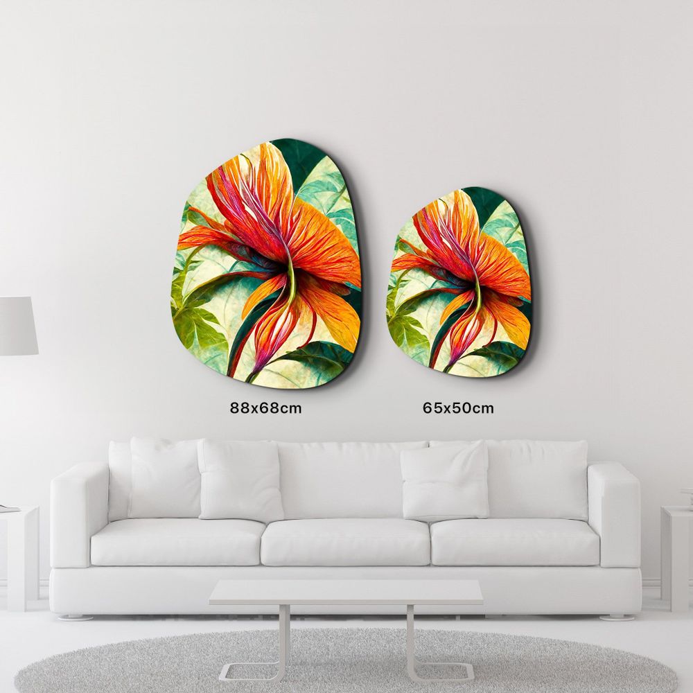 Autres décorations murales - Fleurs du jardin secret Décoration murale en verre de la collection Amorphe 88CMX68CM - ARTDESIGNA