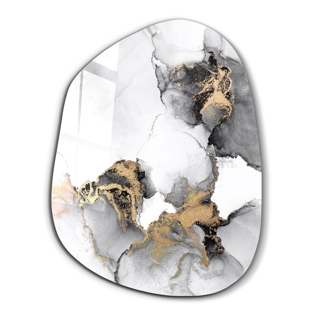 Other wall decoration -  Marble with Golden Dust Amorphous Collection Glass Wall Art  88CMX68CM - ARTDESIGNA