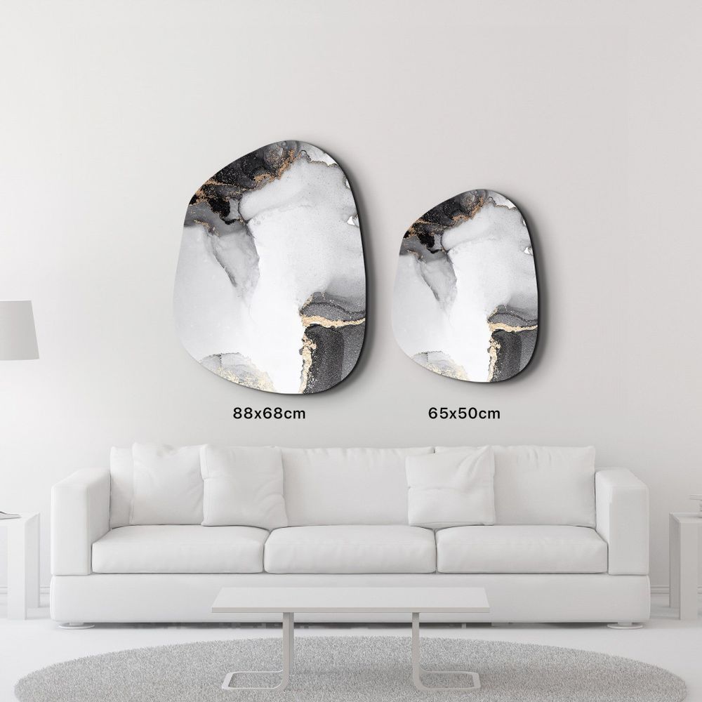 Autres décorations murales - Marbre blanc cassé Art mural en verre de la collection Amorphe 88CMX68CM - ARTDESIGNA