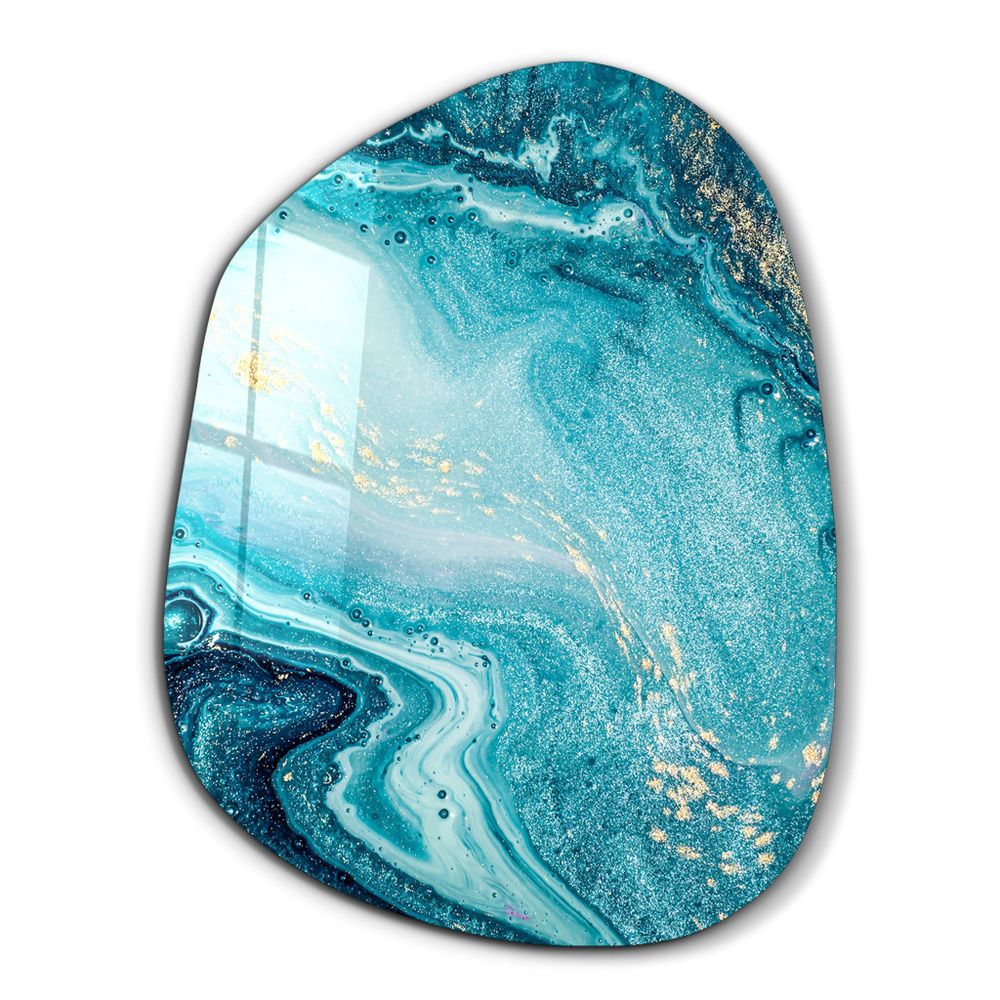 Autres décorations murales - Bleu profond Art mural en verre de la collection Amorphe 88CMX68CM - ARTDESIGNA