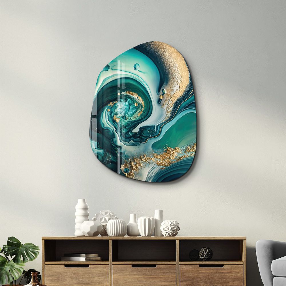 Autres décorations murales - Gouttes Art mural en verre de la collection Amorphe 88CMX68CM - ARTDESIGNA