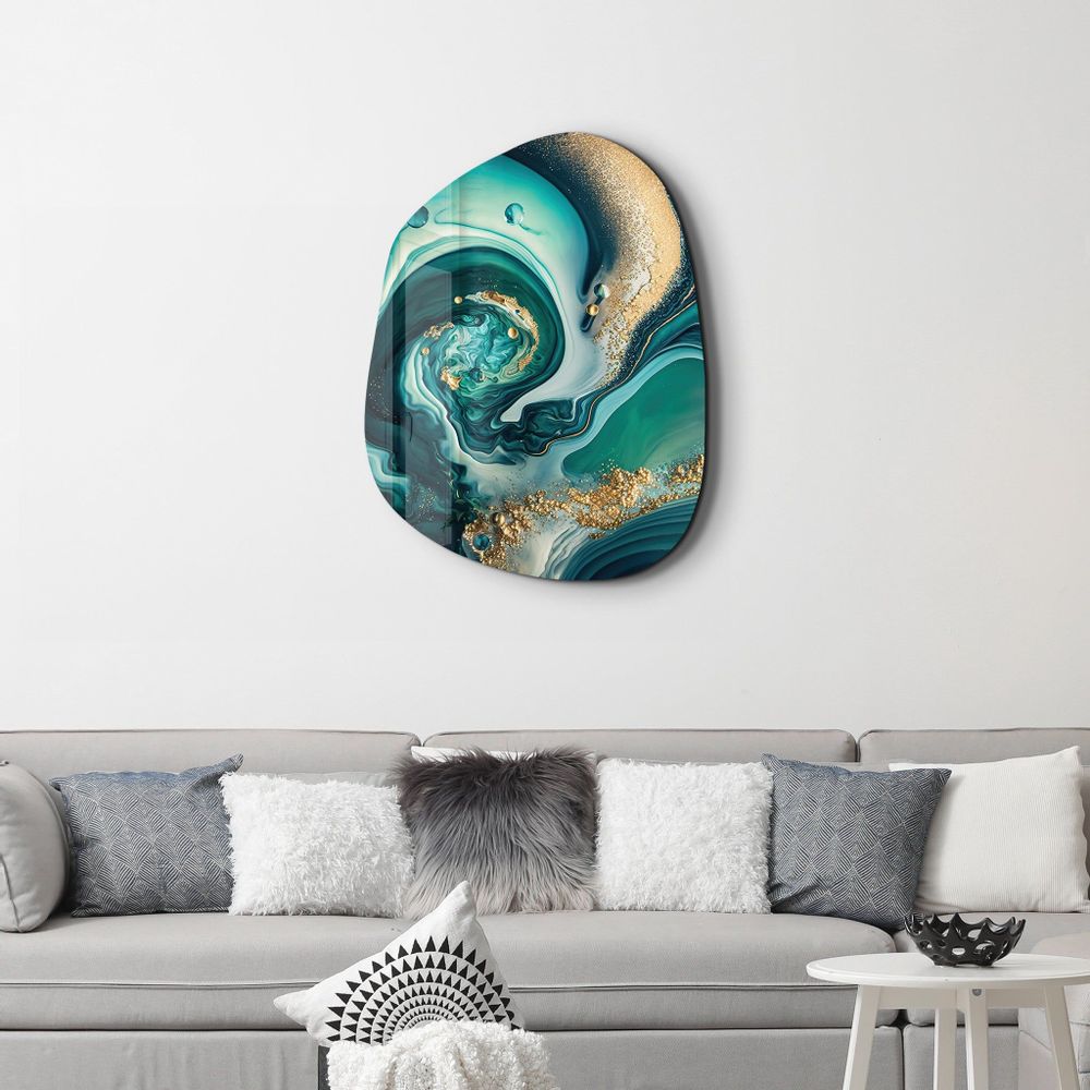 Autres décorations murales - Gouttes Art mural en verre de la collection Amorphe 88CMX68CM - ARTDESIGNA