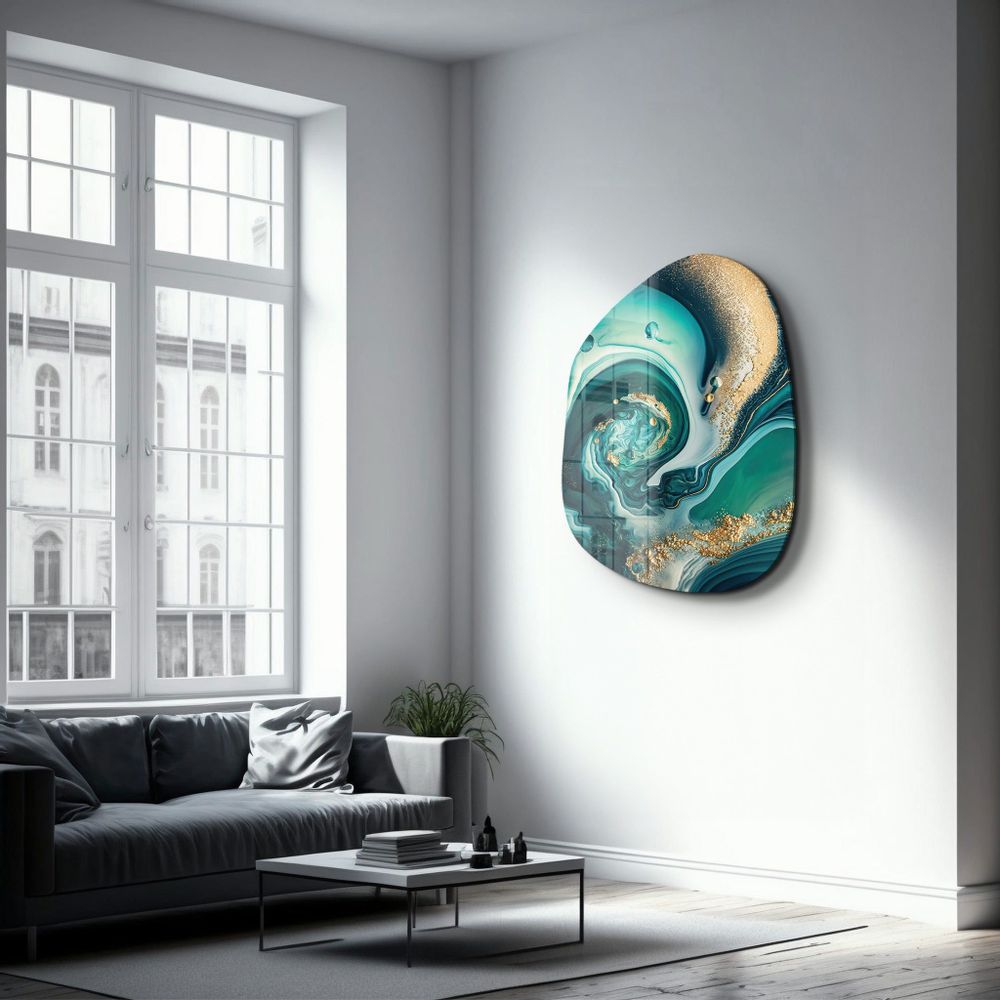 Autres décorations murales - Gouttes Art mural en verre de la collection Amorphe 88CMX68CM - ARTDESIGNA