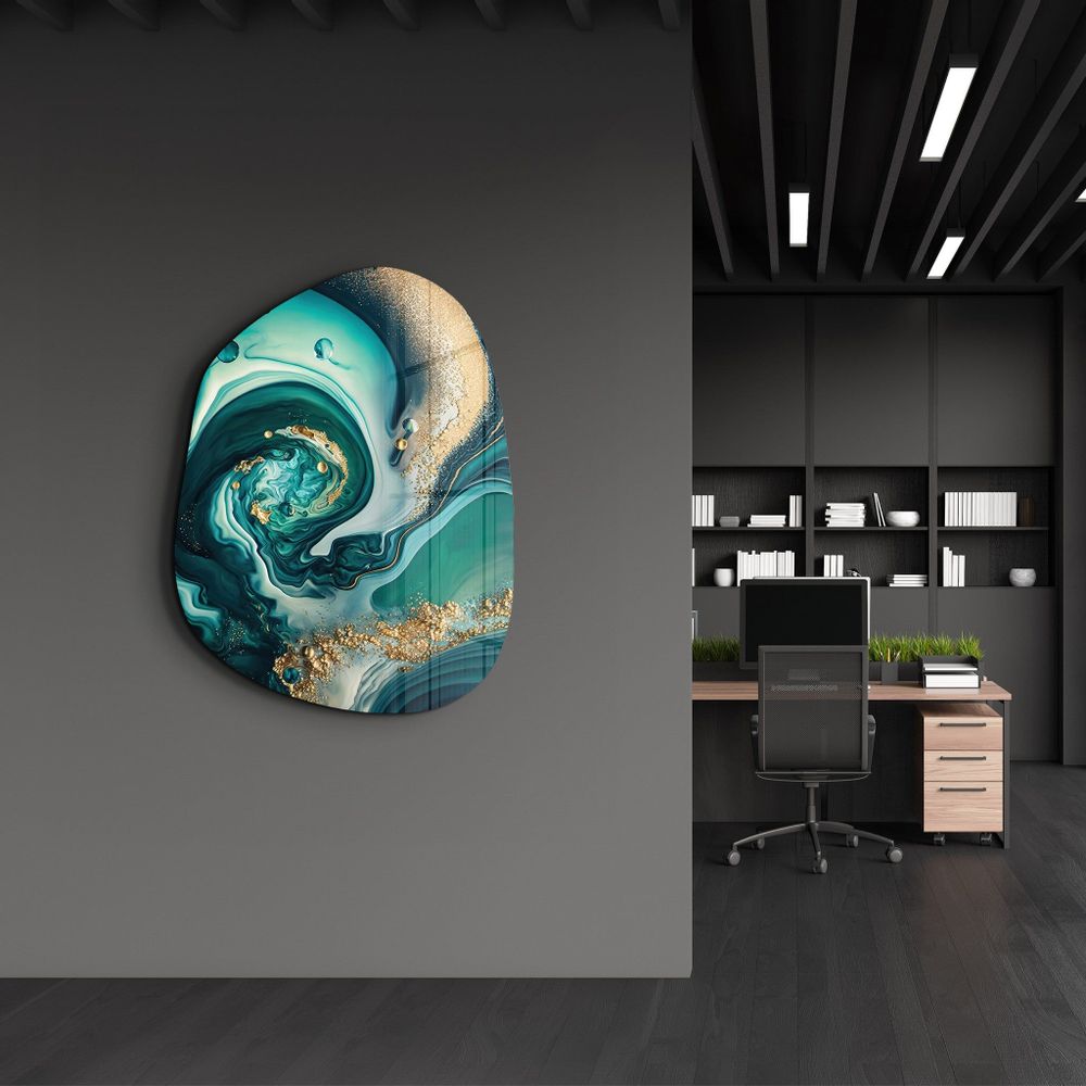 Autres décorations murales - Gouttes Art mural en verre de la collection Amorphe 88CMX68CM - ARTDESIGNA