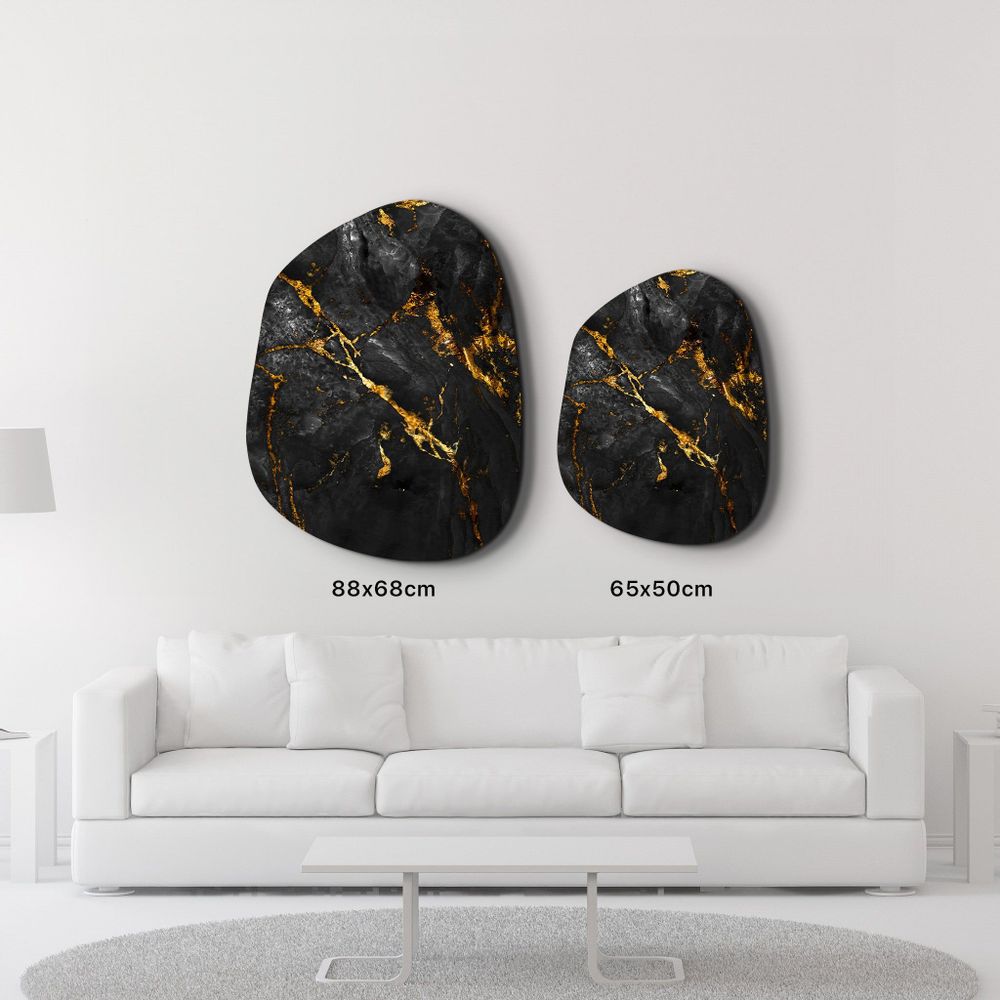 Autres décorations murales - Marbre noir Art mural en verre de la collection Amorphe 88CMX68CM - ARTDESIGNA