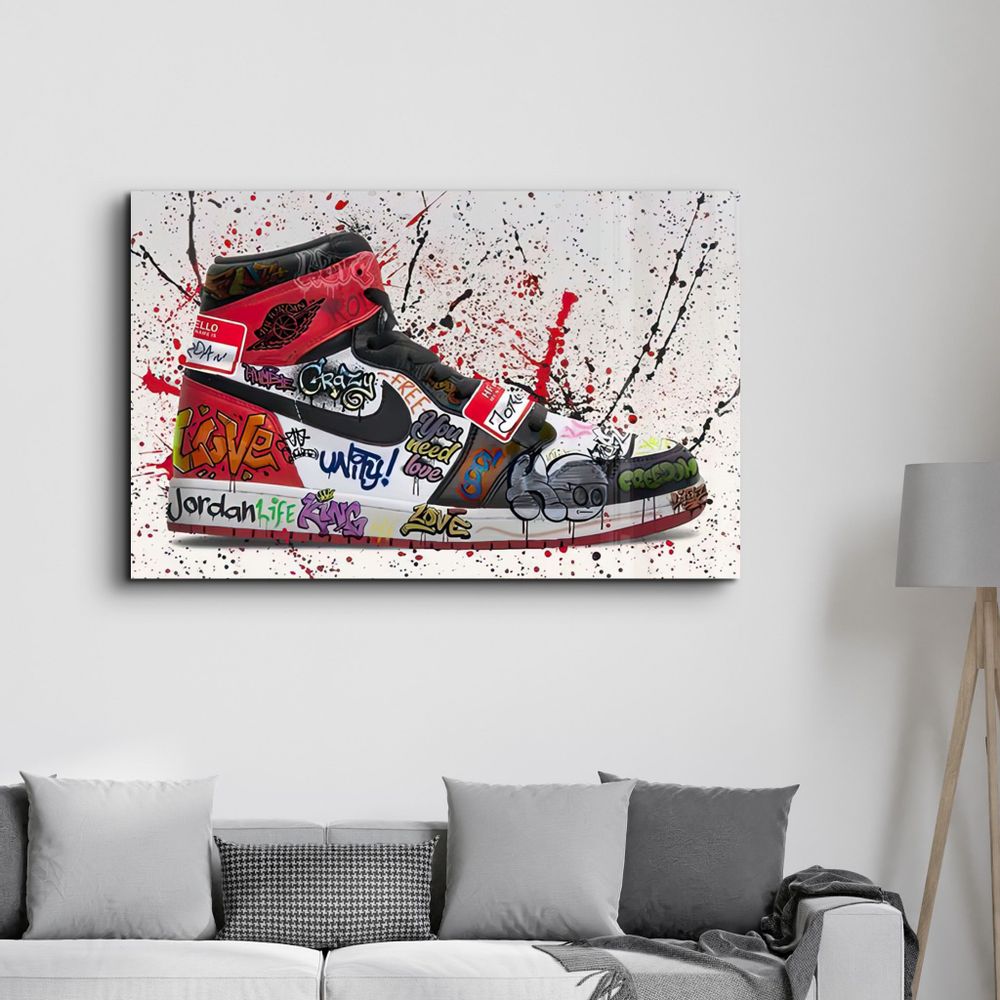 Other wall decoration - Street Art Footwear Glass Wall Art 110CMx70CM - ARTDESIGNA