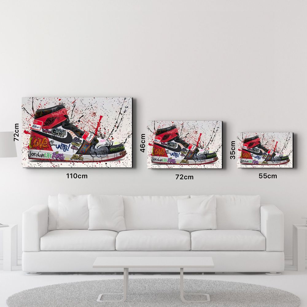 Other wall decoration - Street Art Footwear Glass Wall Art 110CMx70CM - ARTDESIGNA