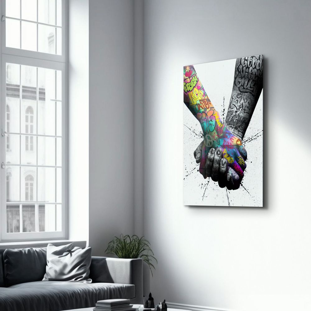 Other wall decoration - Street Art Footwear V2 Glass Wall Art 110CMx70CM - ARTDESIGNA