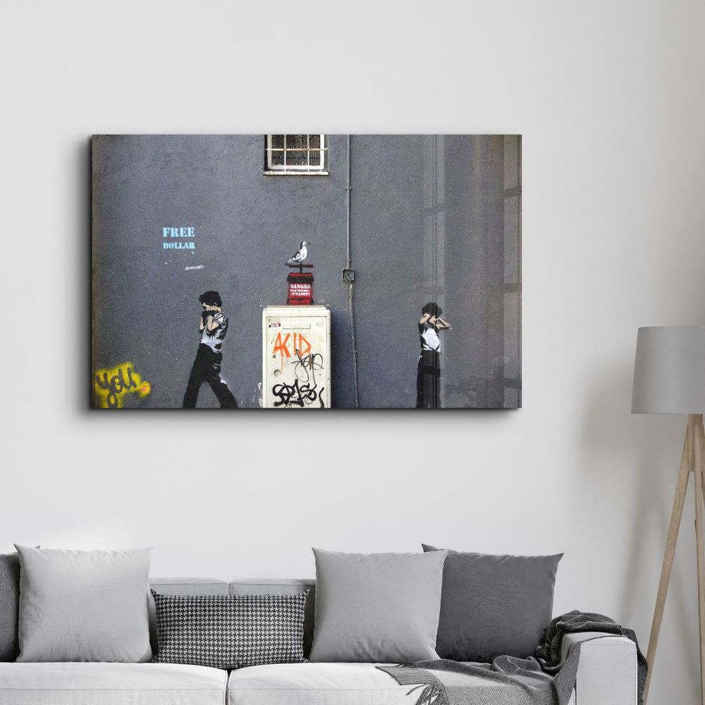 Other wall decoration - Banksy - Dynamite | Glass Wall Art 110CMx70CM - ARTDESIGNA