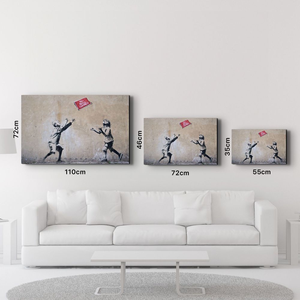 Other wall decoration - Banksy - No Ball Games | Glass Wall Art 110CMx70CM - ARTDESIGNA