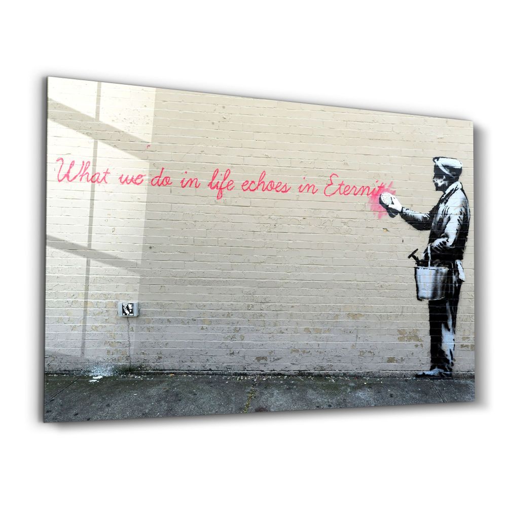 Autres décorations murales - Banksy - Éternité | Art mural en verre 110CMx70CM - ARTDESIGNA
