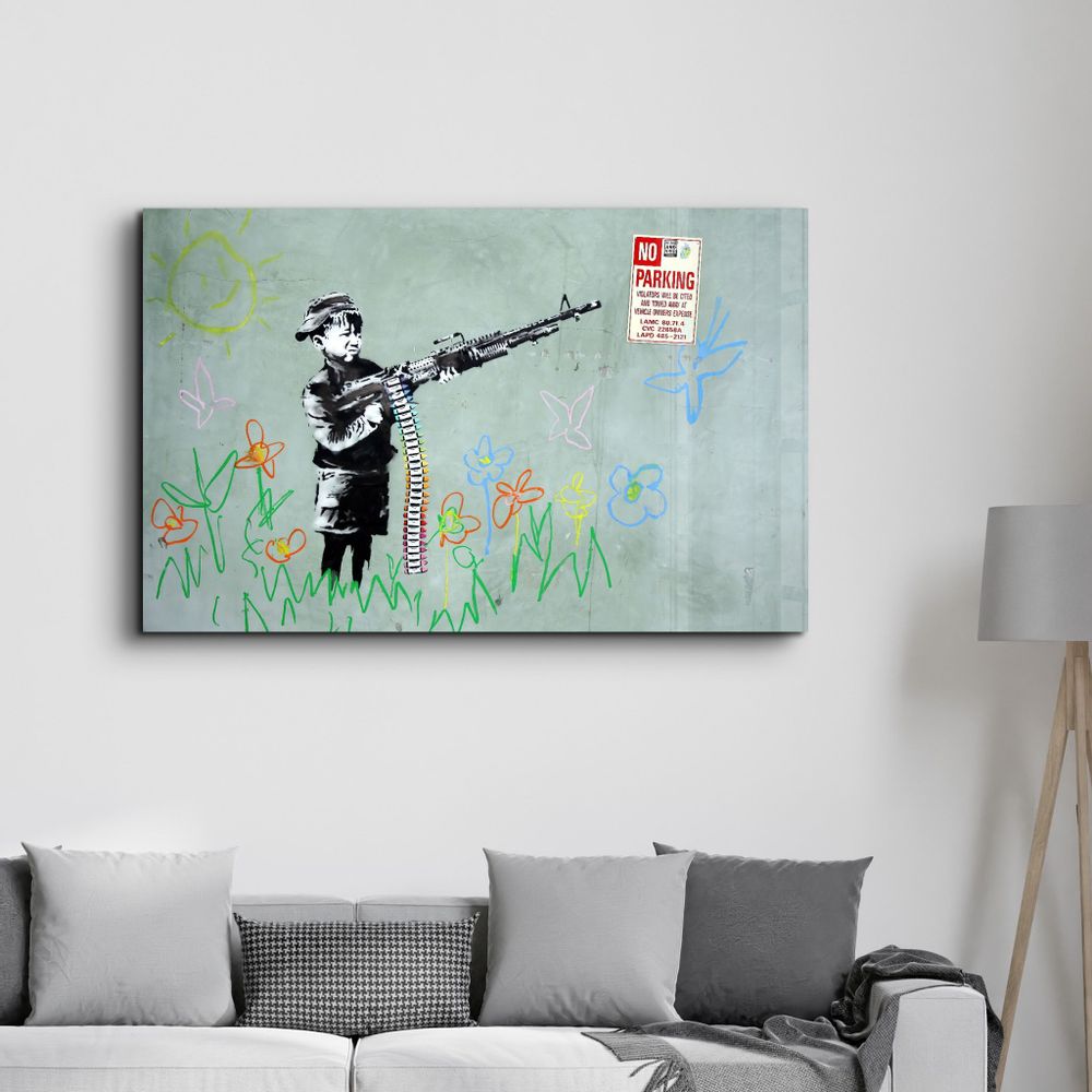 Other wall decoration - Banksy - No Parking | Glass Wall Art 110CMx70CM - ARTDESIGNA