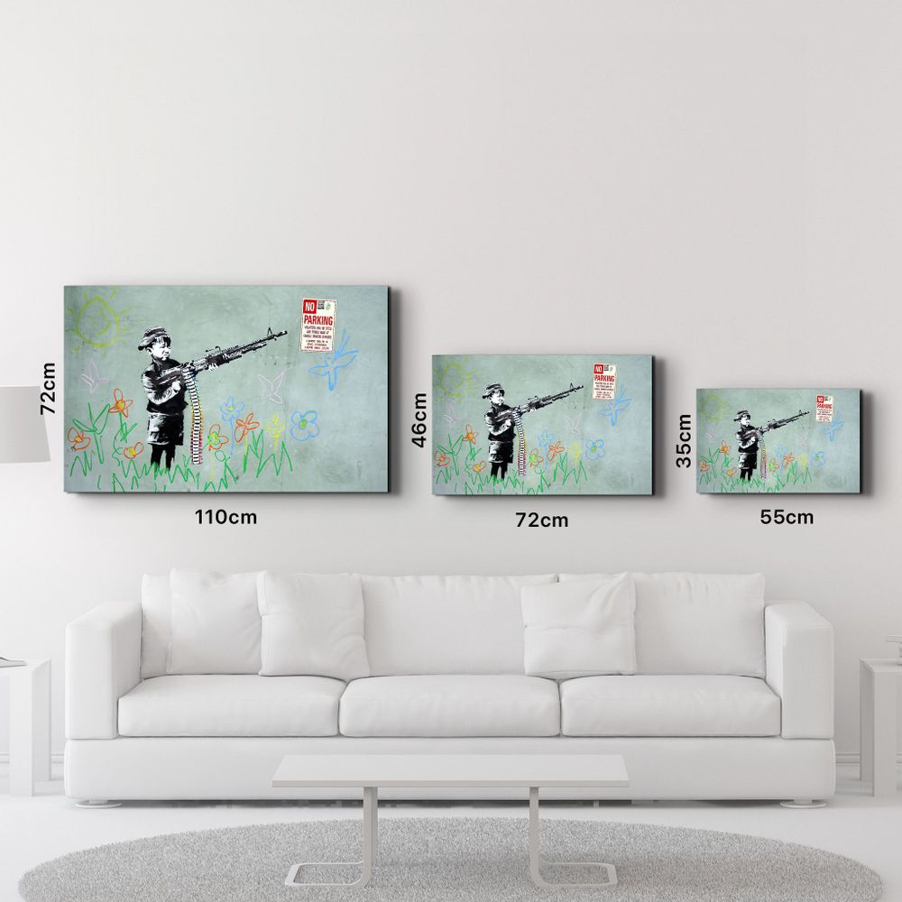 Other wall decoration - Banksy - No Parking | Glass Wall Art 110CMx70CM - ARTDESIGNA