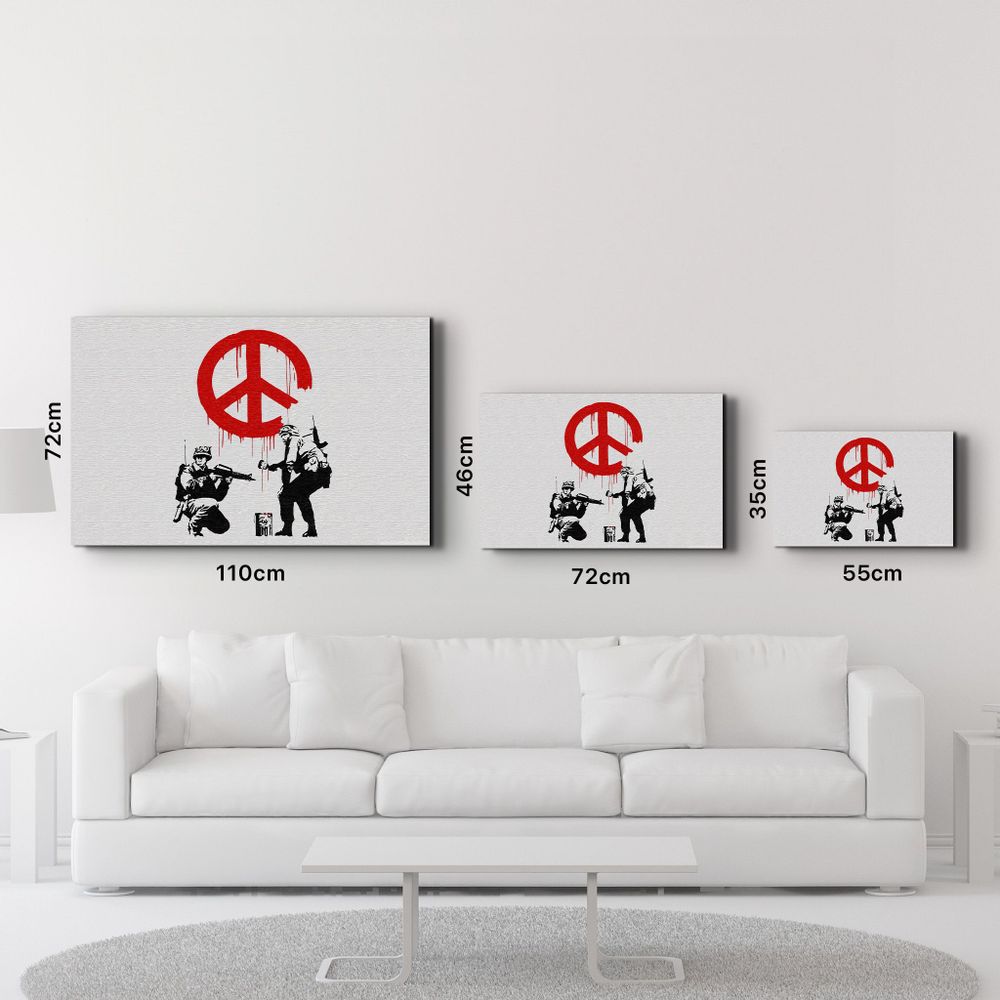 Other wall decoration - Banksy - Anti-War | Glass Wall Art 110CMx70CM - ARTDESIGNA