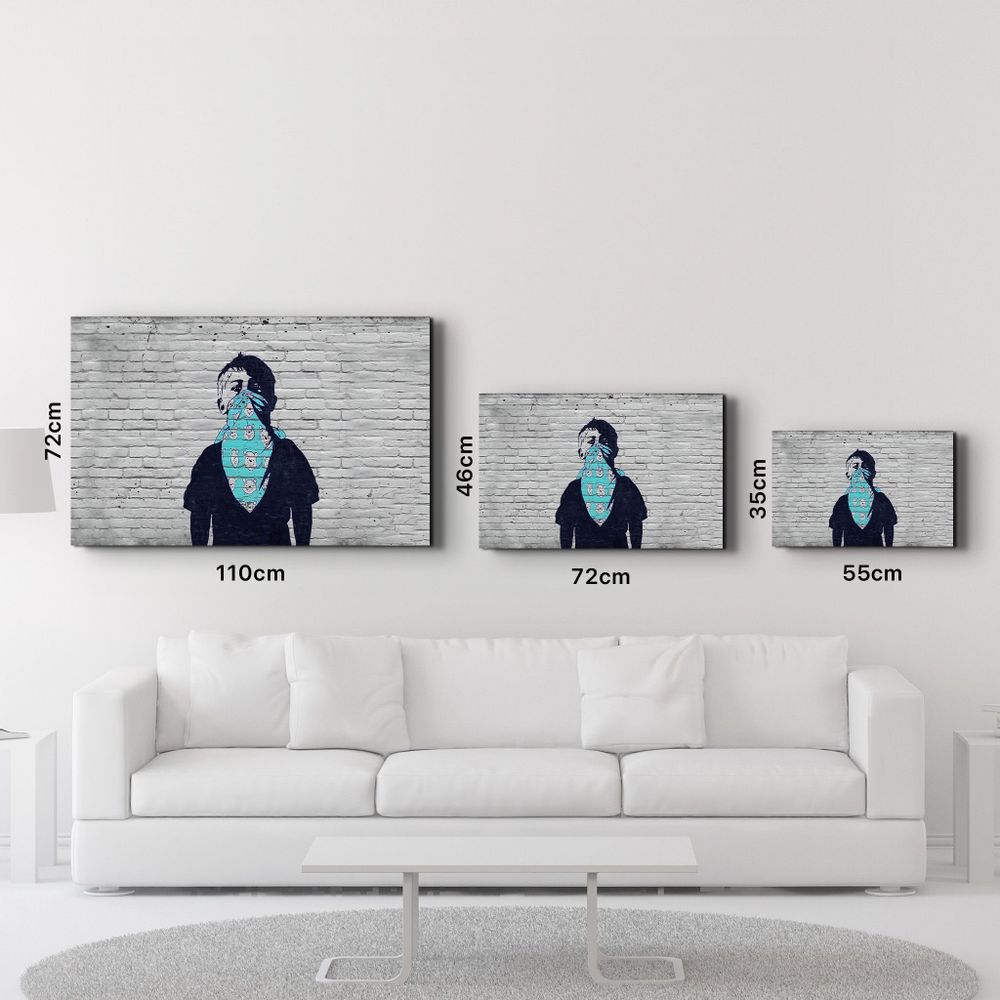 Autres décorations murales - Banksy - Winnie l'ourson | Art mural en verre  110CMx70CM - ARTDESIGNA