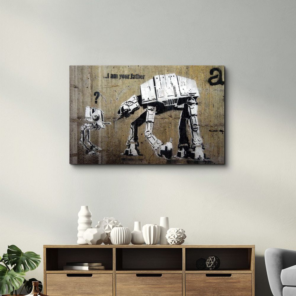 Other wall decoration - Banksy - I am Your Father | Glass Wall Art  110CMx70CM - ARTDESIGNA