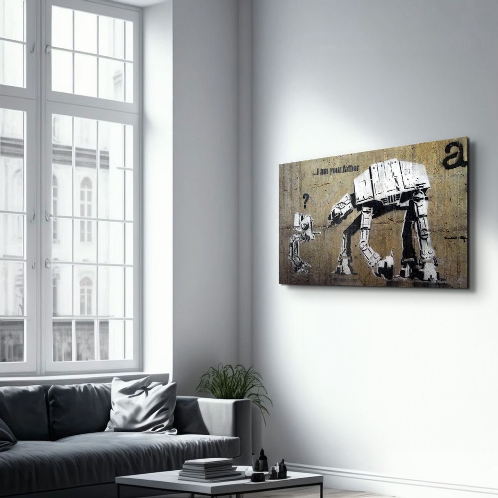 Other wall decoration - Banksy - I am Your Father | Glass Wall Art  110CMx70CM - ARTDESIGNA