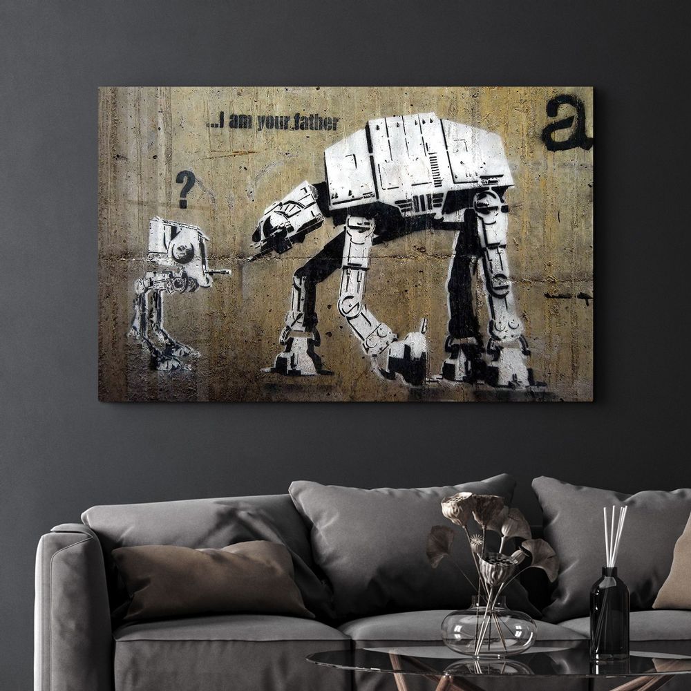 Other wall decoration - Banksy - I am Your Father | Glass Wall Art  110CMx70CM - ARTDESIGNA