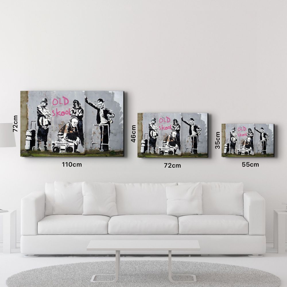 Autres décorations murales - Banksy - Vieille école | Art mural en verre  110CMx70CM - ARTDESIGNA
