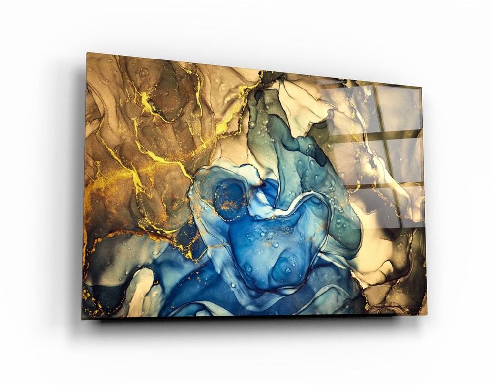 Autres décorations murales - Art mural en verre à 3 motifs en marbre 110CMx70CM - ARTDESIGNA