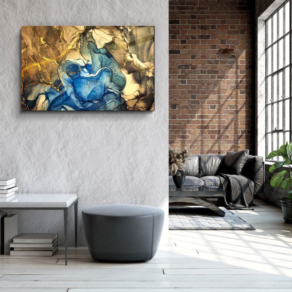 Autres décorations murales - Art mural en verre à 3 motifs en marbre 110CMx70CM - ARTDESIGNA