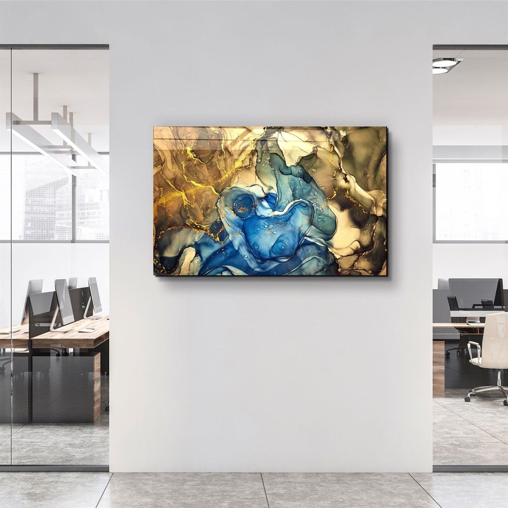 Autres décorations murales - Art mural en verre à 3 motifs en marbre 110CMx70CM - ARTDESIGNA