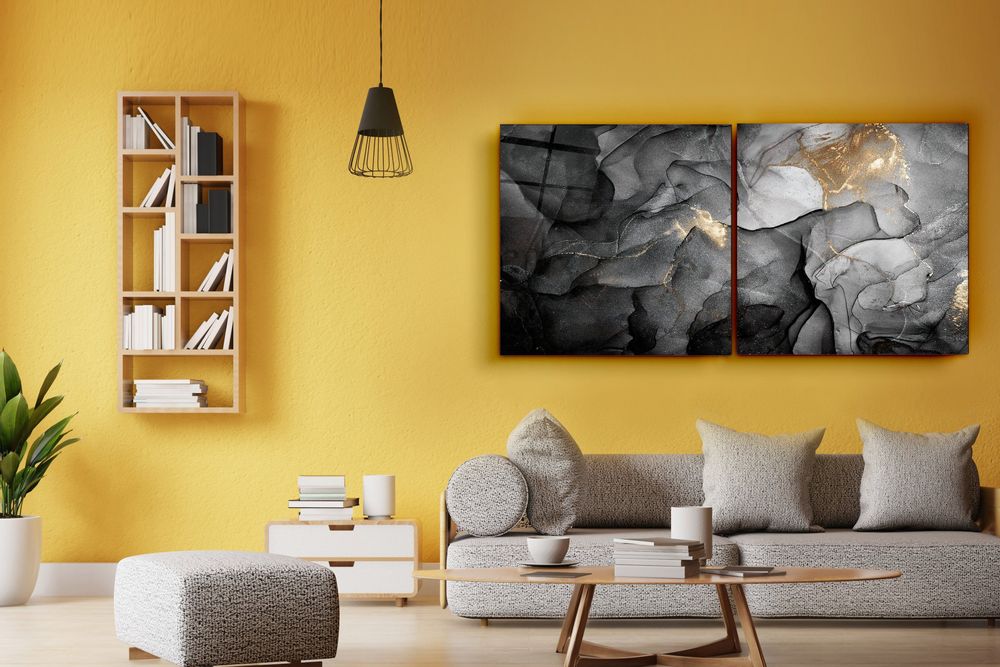 Autres décorations murales - Marbre noir - Décoration murale DuoGlass 100X200CM  - ARTDESIGNA