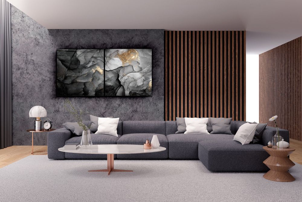 Autres décorations murales - Marbre noir - Décoration murale DuoGlass 100X200CM  - ARTDESIGNA