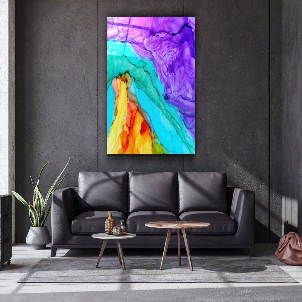 Other wall decoration - Colorful MarbleGlass Wall Art 110CMx70CM - ARTDESIGNA