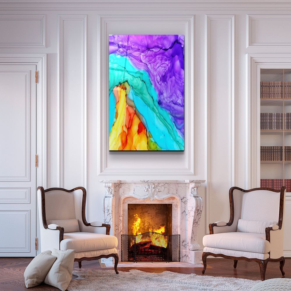 Other wall decoration - Colorful MarbleGlass Wall Art 110CMx70CM - ARTDESIGNA