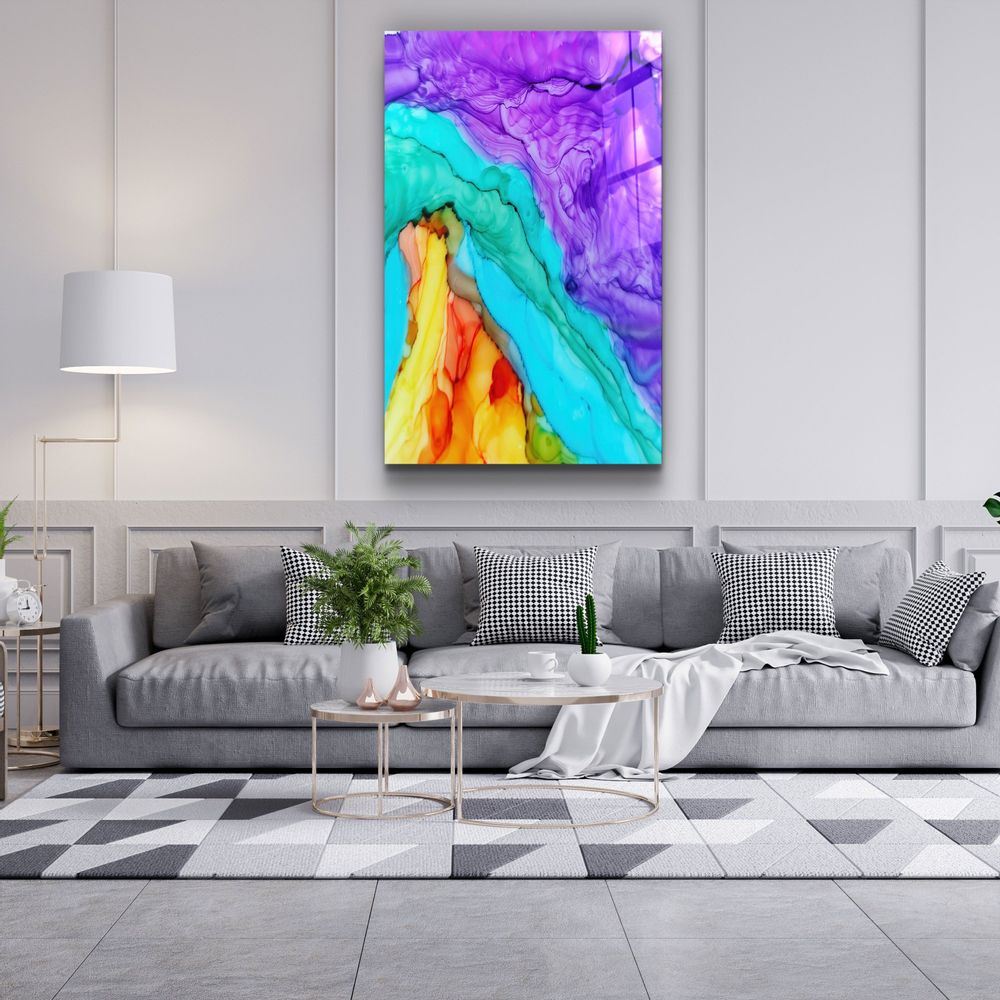 Other wall decoration - Colorful MarbleGlass Wall Art 110CMx70CM - ARTDESIGNA