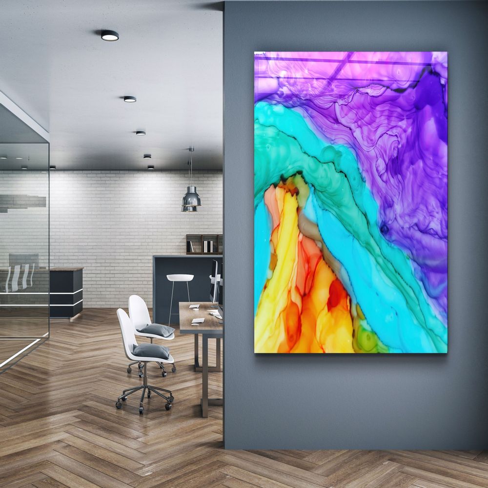 Other wall decoration - Colorful MarbleGlass Wall Art 110CMx70CM - ARTDESIGNA