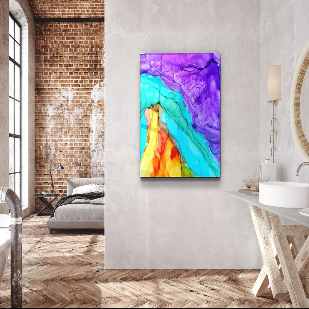 Other wall decoration - Colorful MarbleGlass Wall Art 110CMx70CM - ARTDESIGNA