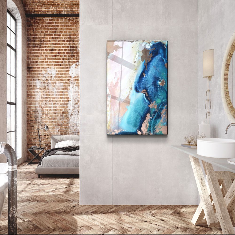 Autres décorations murales - Art mural en verre design en marbre 110CMx70CM - ARTDESIGNA