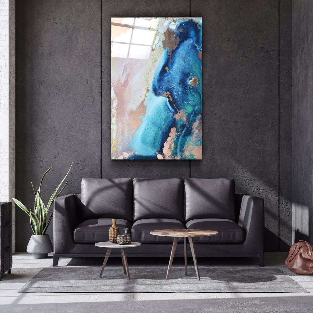 Autres décorations murales - Art mural en verre design en marbre 110CMx70CM - ARTDESIGNA